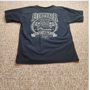 Fudpucker Trading Company Whiskey Graphic T-Shirt | Black Cotton Tee | Large